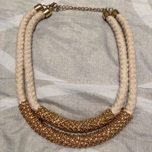 Double Loop Gold Studded Rope Necklace